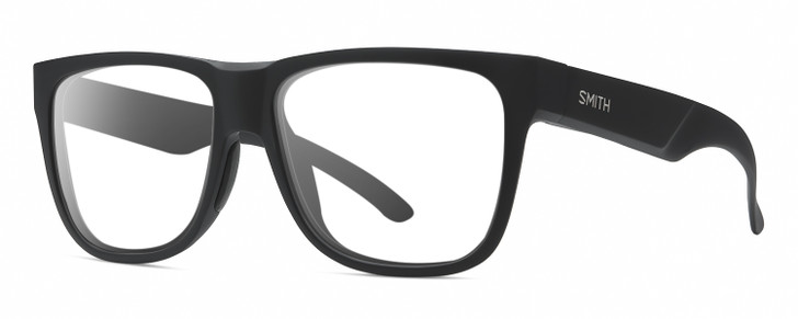 Profile View of Smith Optics Lowdown 2 Designer Bi-Focal Prescription Rx Eyeglasses in Matte Black Unisex Classic Full Rim Acetate 55 mm