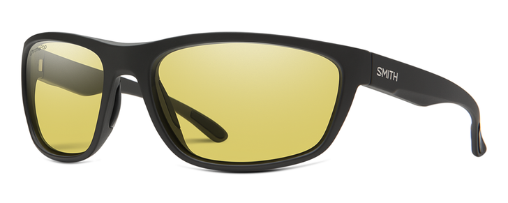Profile View of Smith Redding Unisex Sunglasses Black/ChromaPop Polarized Low Light Yellow 65 mm