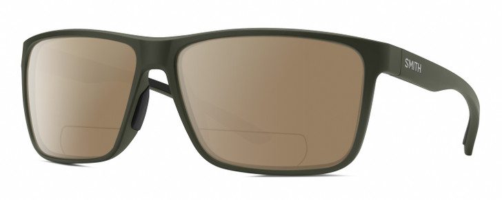 Smith Optic Riptide Unisex Rectangle Polarized BIFOCAL Sunglasses in Green 61 mm