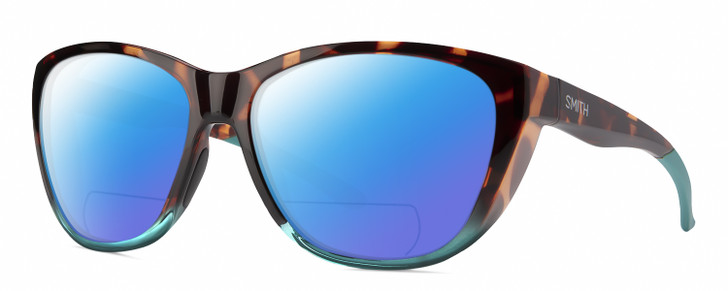 Smith Shoal Unisex Polarized BIFOCAL Sunglasses in Tortoise Brown Gold Blue 58mm