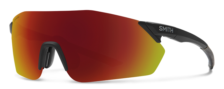 Profile View of Smith Reverb Pivlock Unisex Sunglasses in Black/Photochromic CP Red Mirror 99 mm