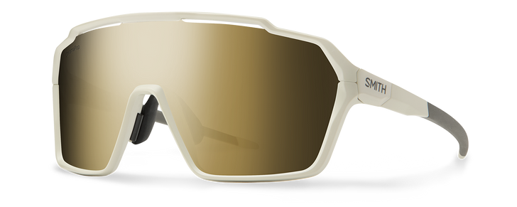Smith Shift XL MAG Unisex Sunglasses White/PC ChromaPop Black Gold Mirror 142 mm
