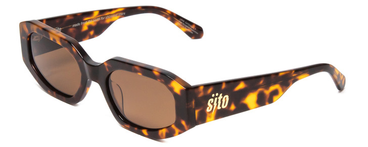 Profile View of SITO SHADES JUICY Womens Designer Sunglasses in Honey Tortoise Havana/Brown 53mm