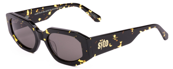 Profile View of SITO SHADES JUICY Womens Sunglasses Limeade Black Yellow Tortoise/Iron Gray 53mm