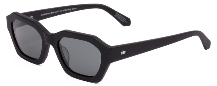 Profile View of SITO SHADES KINETIC Unisex Full Rim Designer Sunglasses in Black/Iron Gray 54 mm