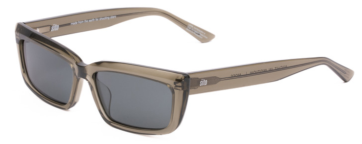 Profile View of SITO SHADES NIGHT IN MOTION Unisex Sunglasses Moss Brown Crystal/Iron Gray 57 mm