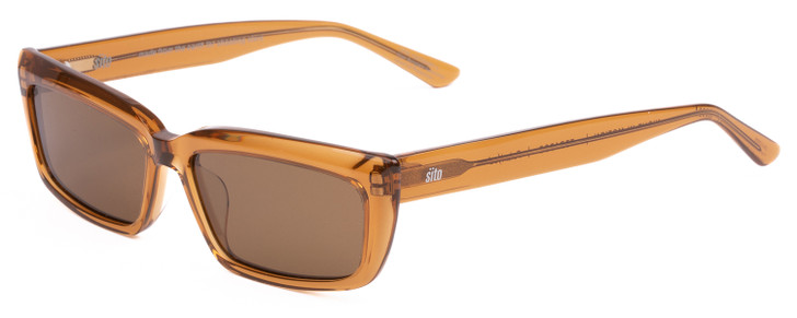 Profile View of SITO SHADES NIGHT IN MOTION Unisex Sunglasses Tobacco Orange Crystal/Brown 57 mm