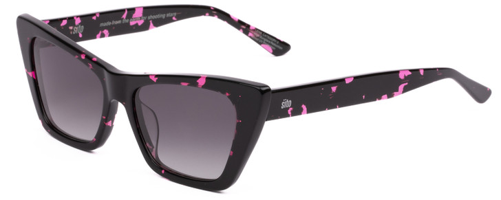 Profile View of SITO SHADES WONDERLAND Cat Eye Sunglasses Black Purple Tort/Shadow Gradient 54mm