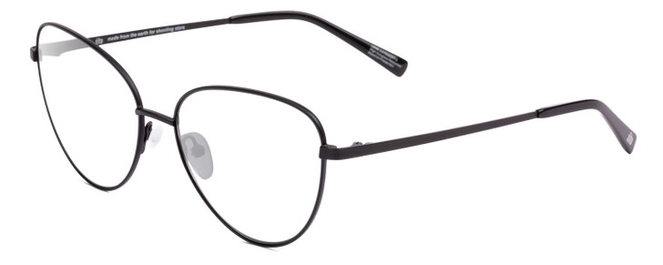 Profile View of SITO SHADES CANDI Designer Reading Eye Glasses in Matte Black Unisex Pilot Full Rim Metal 59 mm