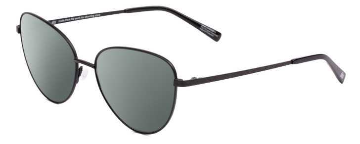 Profile View of SITO SHADES CANDI Designer Polarized Sunglasses with Custom Cut Smoke Grey Lenses in Matte Black Unisex Pilot Full Rim Metal 59 mm