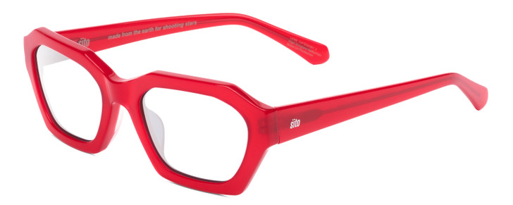 Profile View of SITO SHADES KINETIC Designer Bi-Focal Prescription Rx Eyeglasses in Sorbet Lime Green Unisex Square Full Rim Acetate 54 mm