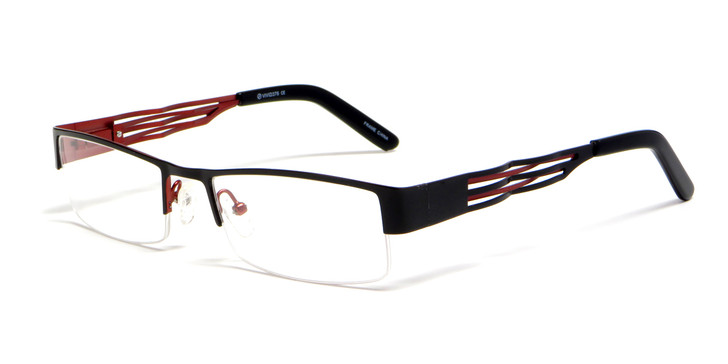 Calabria Viv Designer Eyeglasses 376 in Black & Red :: Custom Left & Right Lens