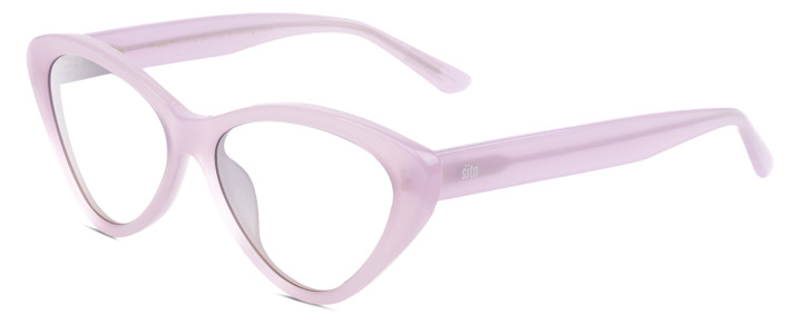 Profile View of SITO SHADES SEDUCTION Designer Bi-Focal Prescription Rx Eyeglasses in Wild Orchid Purple Crystal Ladies Cat Eye Full Rim Acetate 57 mm