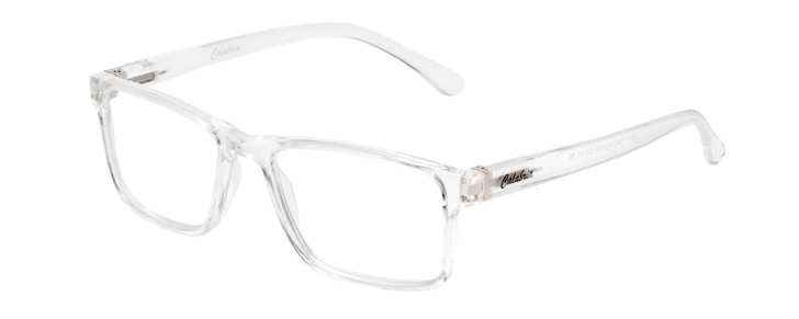 Profile View of Calabria L2007-C3 Designer Single Vision Prescription Rx Eyeglasses in Crystal Clear Unisex Square Full Rim Acetate 54 mm