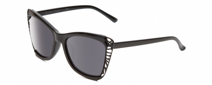 Profile View of Kendall+Kylie KK5124CE NINA Womens Cat Eye Sunglasses Black Butterfly/Grey 52 mm