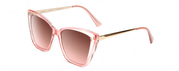 Profile View of Kendall+Kylie KK5126 CHARLOTTE Cateye Sunglasses in Blush Crystal Gold/Pink 54mm