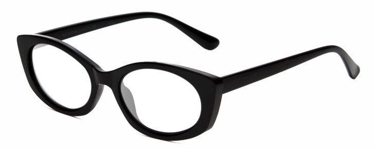 Profile View of Kendall+Kylie KK5140CE KAIA Designer Single Vision Prescription Rx Eyeglasses in Shiny Black Ladies Oval Full Rim Acetate 51 mm