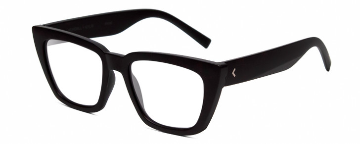 Profile View of Kendall+Kylie KK5145CE SADIE Designer Single Vision Prescription Rx Eyeglasses in Matte Black Ladies Square Full Rim Acetate 50 mm