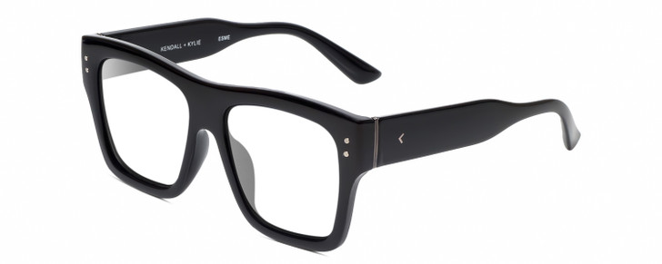 Profile View of Kendall+Kylie KK5147CE ESME Designer Single Vision Prescription Rx Eyeglasses in Gloss Black Ladies Square Full Rim Acetate 53 mm