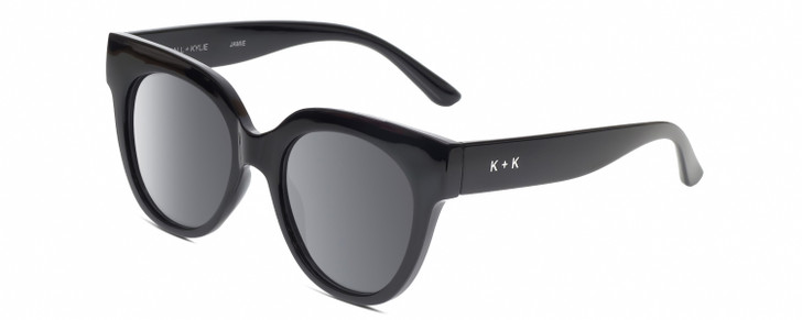 Profile View of Kendall+Kylie KK5149CE JAMIE Womens Round Designer Sunglasses in Black/Grey 51mm