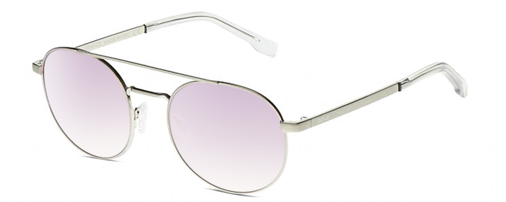 Profile View of BOLLE OVA Women Aviator Sunglasses in Silver Clear/TNS Gradient Pink Mirror 52mm