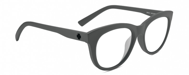 Profile View of SPY Optics Boundless Designer Bi-Focal Prescription Rx Eyeglasses in Matte Gunmetal Grey Unisex Cat Eye Full Rim Acetate 53 mm