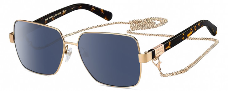 Profile View of Marc Jacobs MARC495S Women Sunglasses Gold Copper Tortoise Havana/Blue Grey 58mm