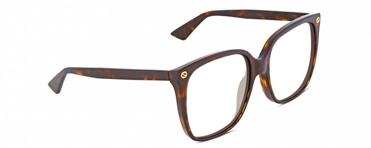 Gucci GG0022S Designer Reading Glasses Brown Tortoise Havana Cat Eye 57mm