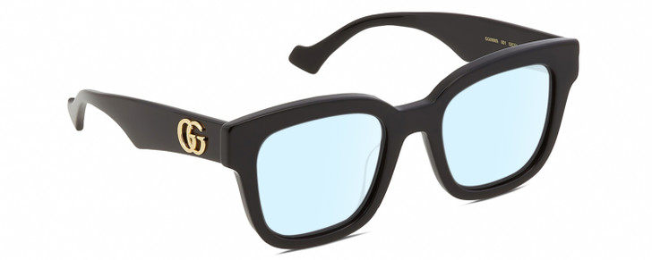 Gucci GG0998S Women Cat Eye Designer Blue Light Blocking Glasses Black Gold 52mm
