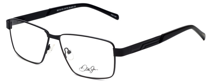 Profile View of Dale Earnhardt Jr. DJ6816 Unisex Rectangular Reading Glasses in Satin Black 60mm