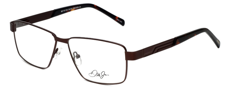 Profile View of Dale Earnhardt, Jr. DJ6816 Designer Single Vision Prescription Rx Eyeglasses in Satin Brown Unisex Rectangular Full Rim Stainless Steel 60 mm