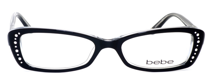 bebe Womens Designer Eyeglasses 5033 in Black Crystal :: Custom Left & Right Lens