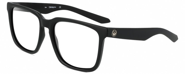 Profile View of Dragon Alliance DR BAILE XL LL Mick Fanning Signature Collection Designer Single Vision Prescription Rx Eyeglasses in Matte Black Unisex Square Full Rim Acetate 58 mm