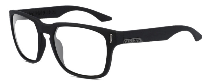 Profile View of Dragon Alliance DR MONARCH XL LL MI Designer Progressive Lens Prescription Rx Eyeglasses in Matte Black Unisex Square Full Rim Acetate 58 mm