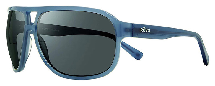 REVO HANK Unisex Pilot Designer Sunglass Slate Blue Crystal/Graphite Grey 62mm