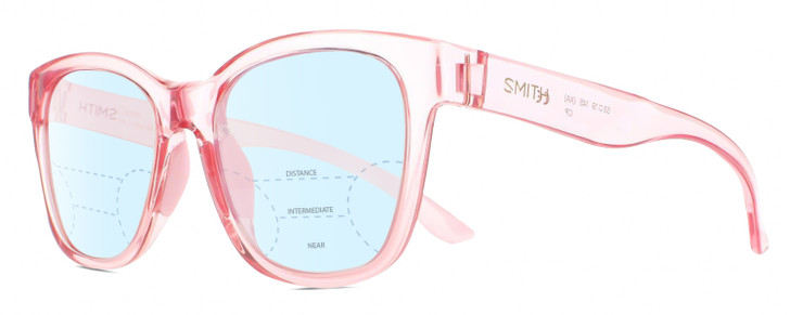 Smith Optics Caper-35J Women's Progressive Blue Light Glasses Crystal Pink 53 mm