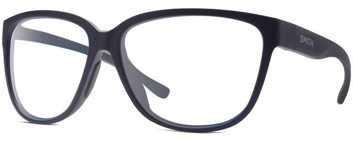 Profile View of Smith Optics Monterey-1JZ Designer Progressive Lens Prescription Rx Eyeglasses in Matte Midnight Navy Blue Unisex Panthos Full Rim Acetate 58 mm