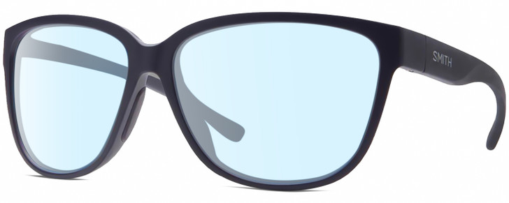 Profile View of Smith Optics Monterey-1JZ Designer Blue Light Blocking Eyeglasses in Matte Midnight Navy Blue Unisex Panthos Full Rim Acetate 58 mm
