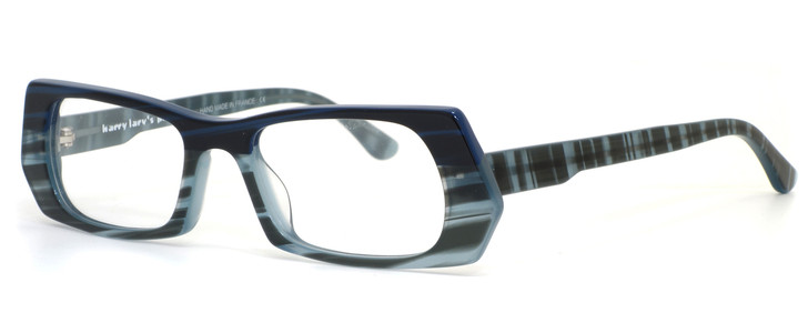 Harry Lary's French Optical Eyewear Junky in Blue Striped (352) :: Custom Left & Right Lens