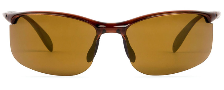 Profile View of Reptile Racerunner Unisex Cateye.5-Rimless Polarize Sunglass Tortoise/Brown 64mm