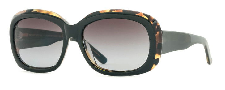 Reptile Woma Womens Oval Polarized Sunglasses Black Tortoise/Grey Gradient 55 mm