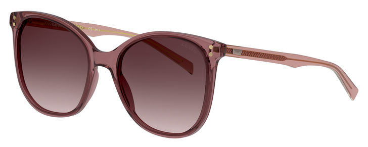 Profile View of Levi's Timeless LV5009S Womens Cat Eye Sunglasses Pink Crystal/Red Gradient 56mm