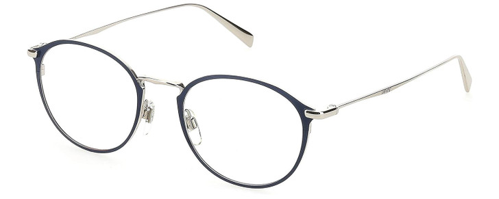 Profile View of Levi's Timeless 5001 Unisex Designer Reading Glasses Blue Palladium Silver 50 mm