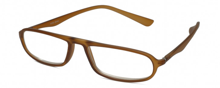 Profile View of Flexie Sport 724 Unisex Oval Lightweight Reading Glasses Matte Smoke Brown 54 mm