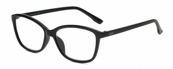 Profile View of Elle EL15578R Women's Full Rim Cat Eye Designer Reading Glasses Gloss Black 53mm