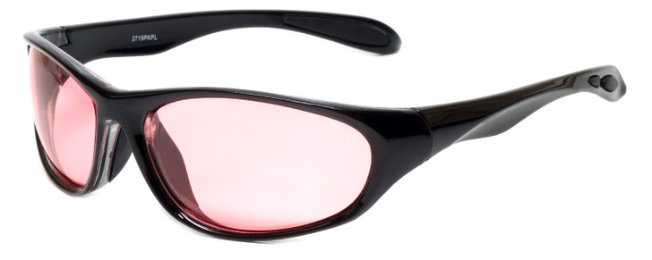Profile View of Calabria FL-41 Pink Tint Glasses Light Sensitive In/Outdoor Migraine Sunglasses FL41 Fluorescent Polarized/Non-Polar