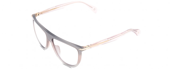 Profile View of Rag&Bone 1056 Designer Single Vision Prescription Rx Eyeglasses in Smoked Crystal Grey Fade Unisex Semi-Circular Full Rim Acetate 57 mm