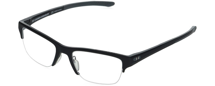 Profile View of Under Armour UA-5001/G Men's Semi-Rimless Reading Glasses Black Slate Grey 53 mm