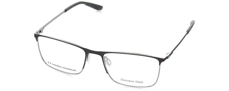 Profile View of Under Armour UA-5006/G Unisex Semi-Rimless Reading Glasses in Brown Silver 57 mm