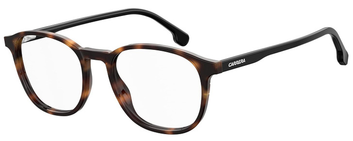 Profile View of Carrera 215 Designer Bi-Focal Prescription Rx Eyeglasses in Gloss Tortoise Havana Black Unisex Panthos Full Rim Acetate 51 mm